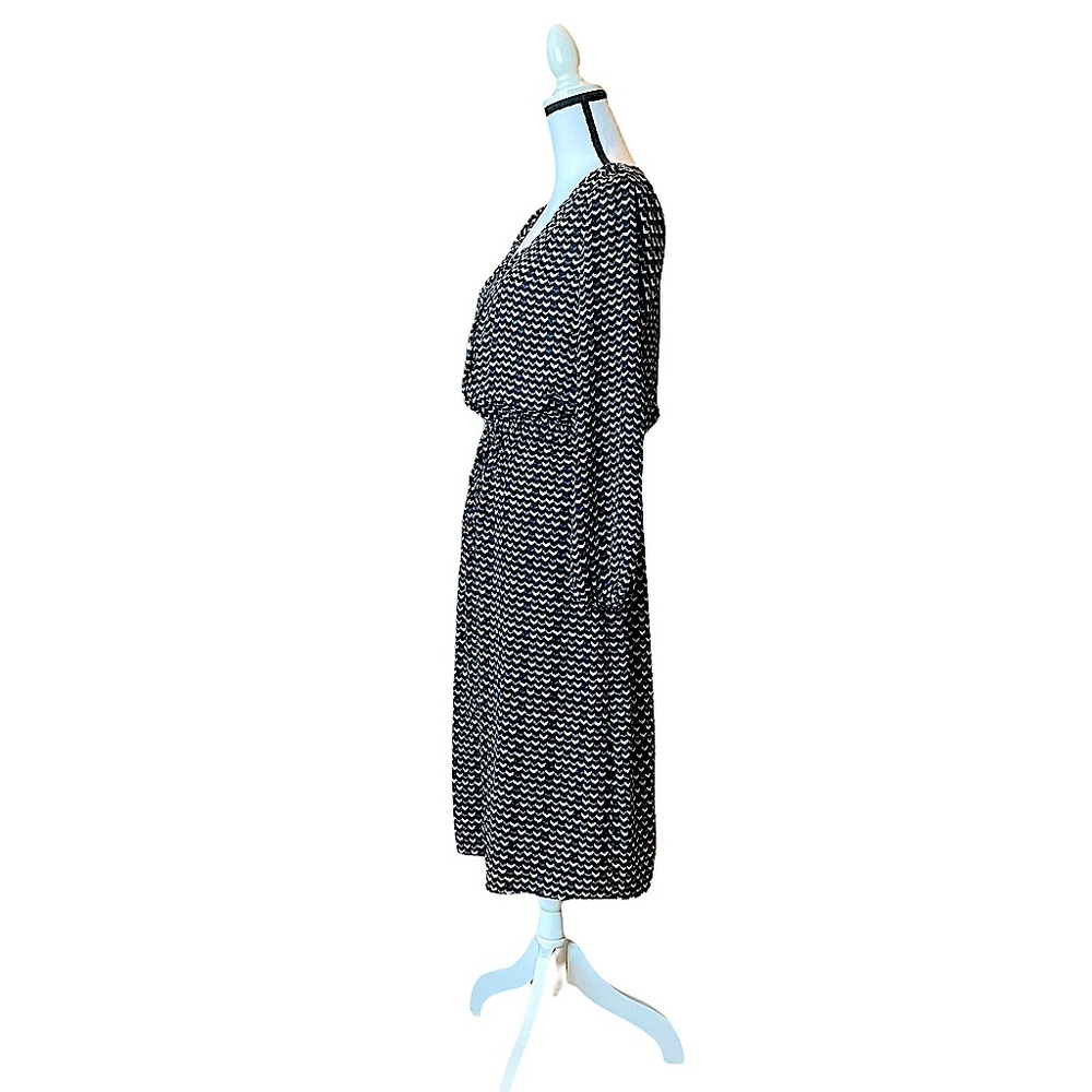 Gap Long Sleeve Button Down Black Print Midi Dress Size S - Picture 8 of 17
